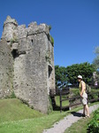 SX14294 Jenni at entrance of Manorbier Castle.jpg